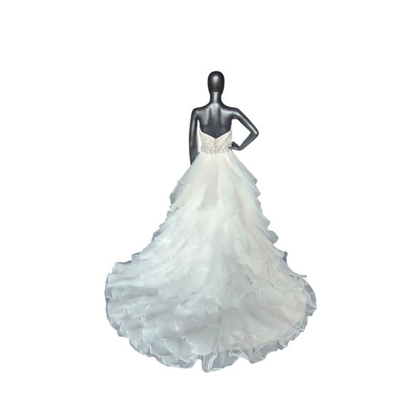 NWOT Sweetheart Strapless Blush Tiered Ball Gown Wedding Dress - Mori Lee - Picture 9 of 14